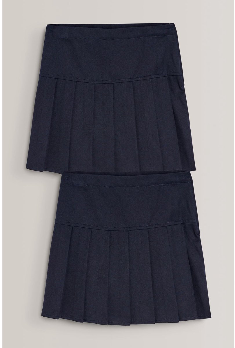 Next - Meisjes - 2 Geplooide schoolrokken - Blauw