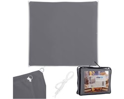 schaduwdoek - 2x2 m - donkergrijs - UV-bescherming - weerbestendig