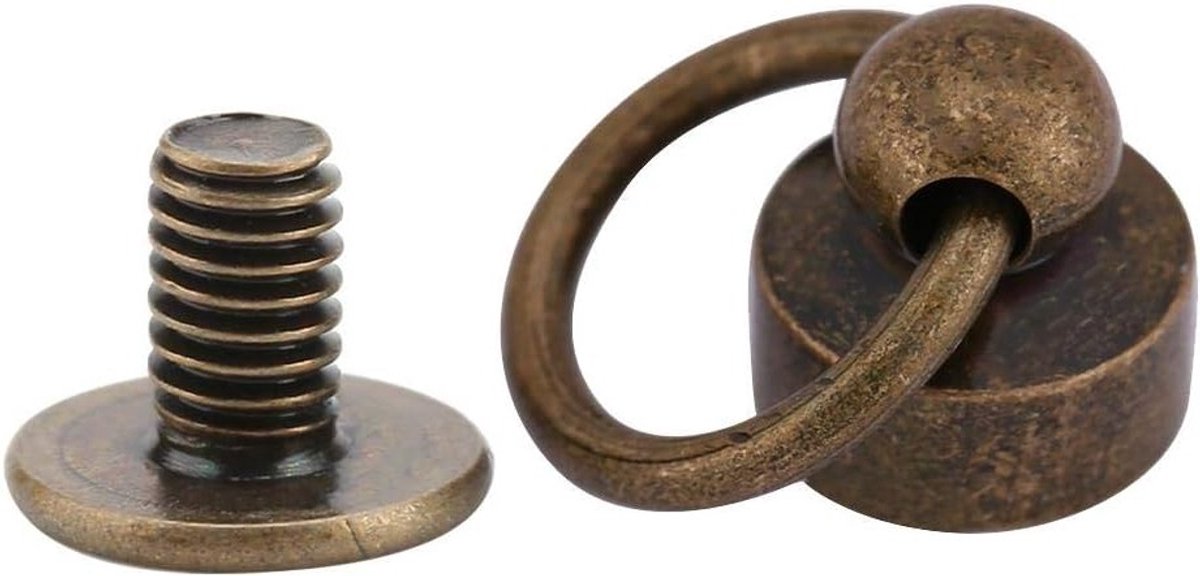 20 Stuks 8mm Metalen Rivets voor Leerbewerking met Trekring en Messing Buckles voor Handtassen en Accessoires
