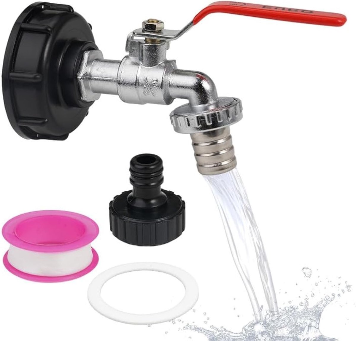 Externe 3/4 inch messing IBC afvoerklep voor 1000 liter watertank, waterafvoer, tankaccessoires, duurzame oplossing