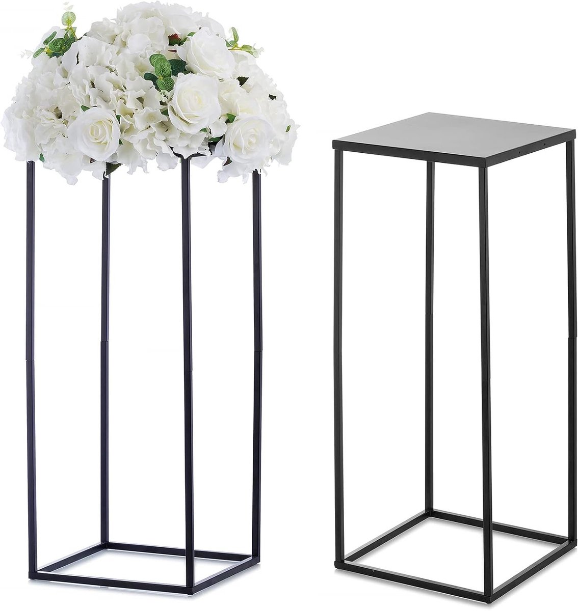 Elegante Zwarte Vazen voor Bruiloften en Feesten - 60cm Hoge Plantstands voor Bloemen - Perfecte Tafeldecoratie en Centerpieces