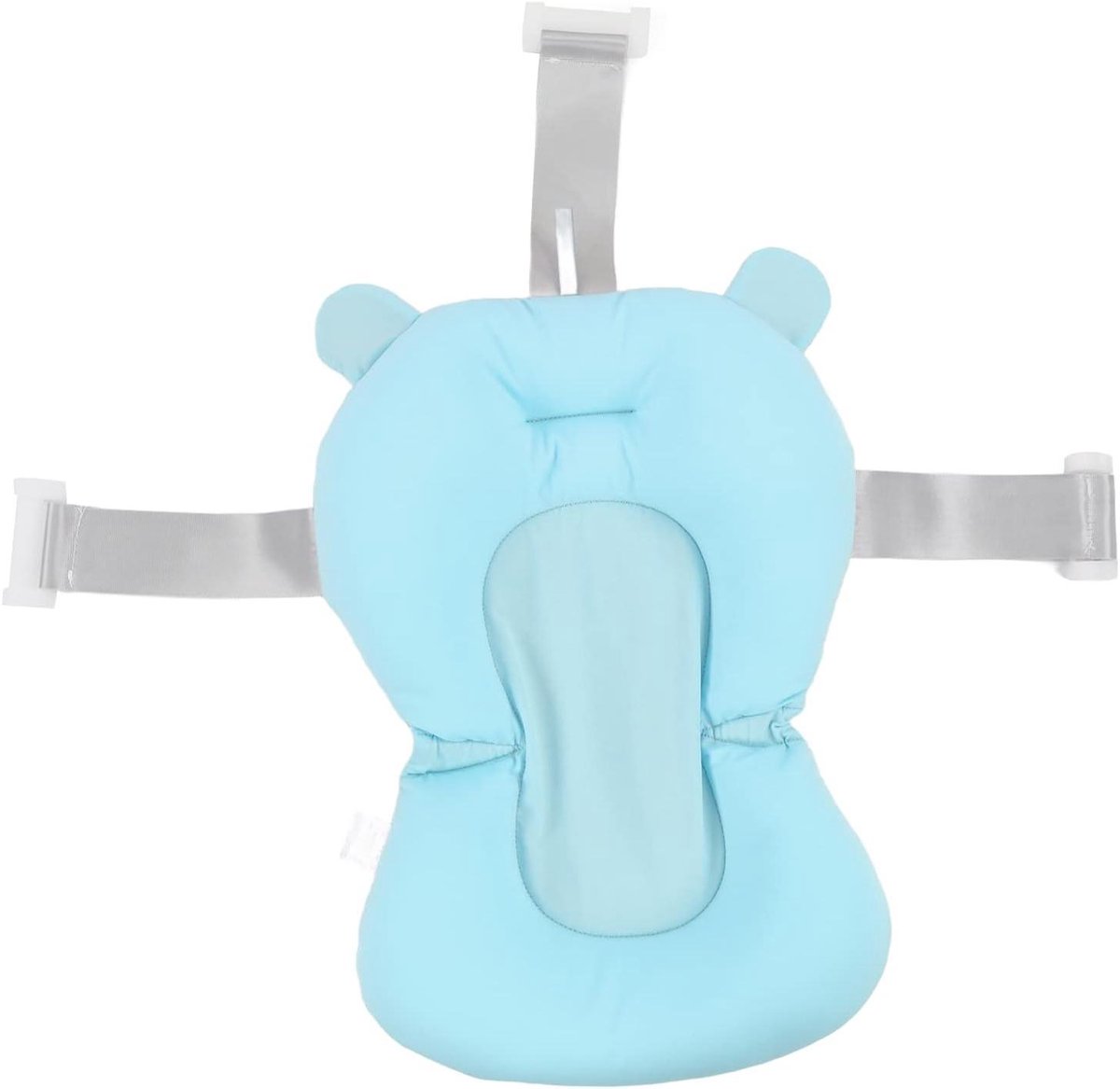 Babybad Zitkussen - Badsteun Mat - Veilig Baden - Verstelbare Gordels - 0-12 Maanden - Blauw