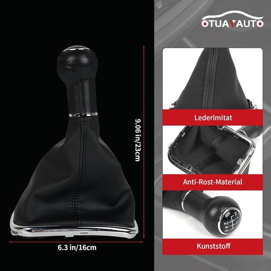 Schakelset Golf 4 - Schakelpook hoes - Auto interieur opwaarderen - Plug and play montage - 6 versnellingen - Zwart — afbeelding 3