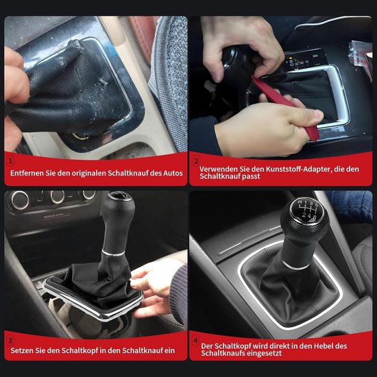 Schakelset Golf 4 - Schakelpook hoes - Auto interieur opwaarderen - Plug and play montage - 6 versnellingen - Zwart — afbeelding 2