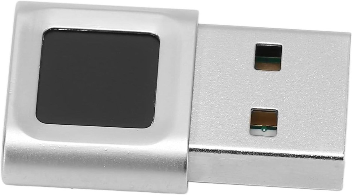 Vingerafdruk Scanner - Biometrische Lezer - Veilige Laptop Login - 360 Graden Touch - Klein Formaat - Zwart