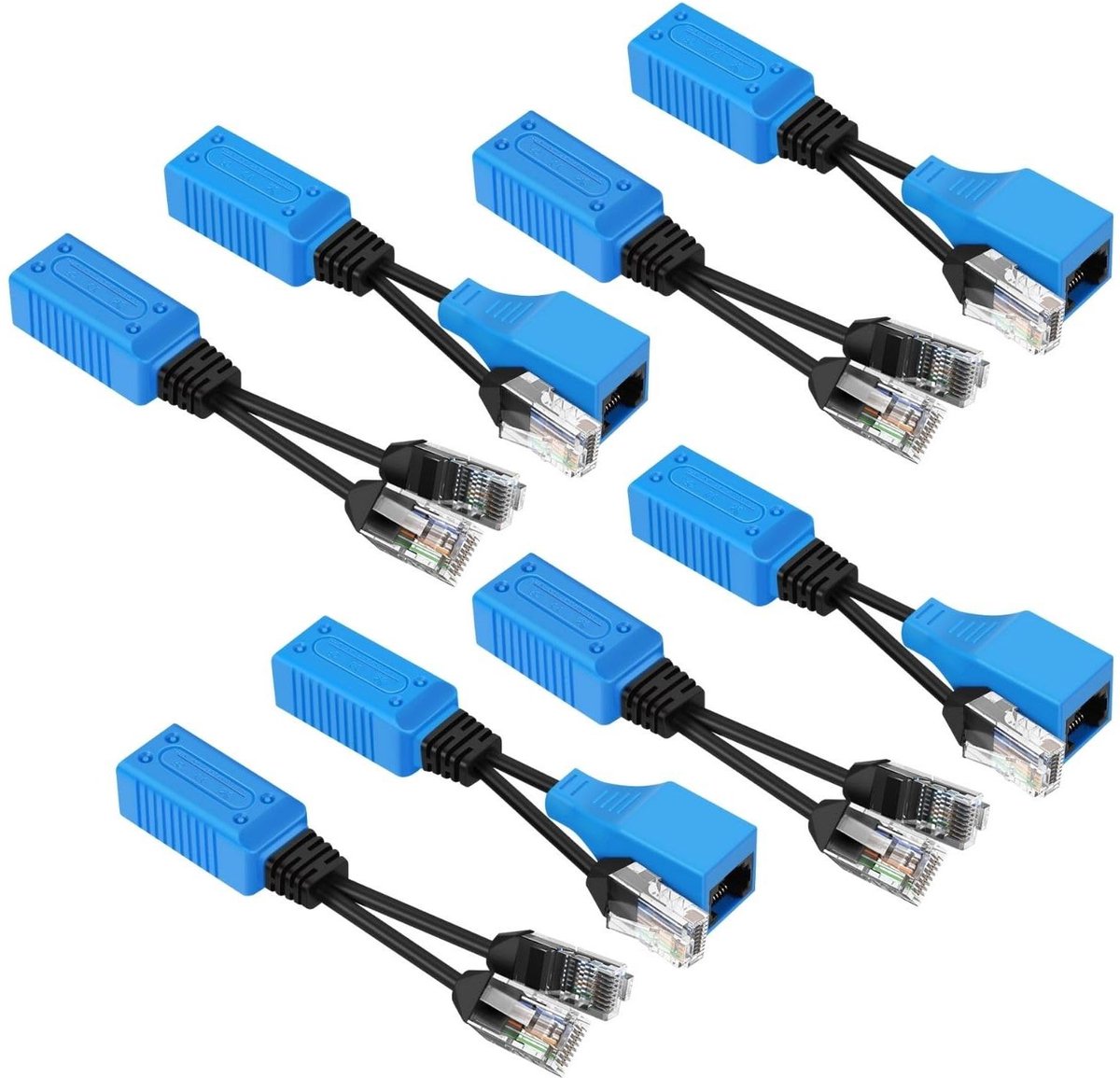 Ethernet Kabel Splitter - LAN Extender Y Adapter - Netwerk Uitbreiden - Twee Apparaten per Kabel - 4 Paar