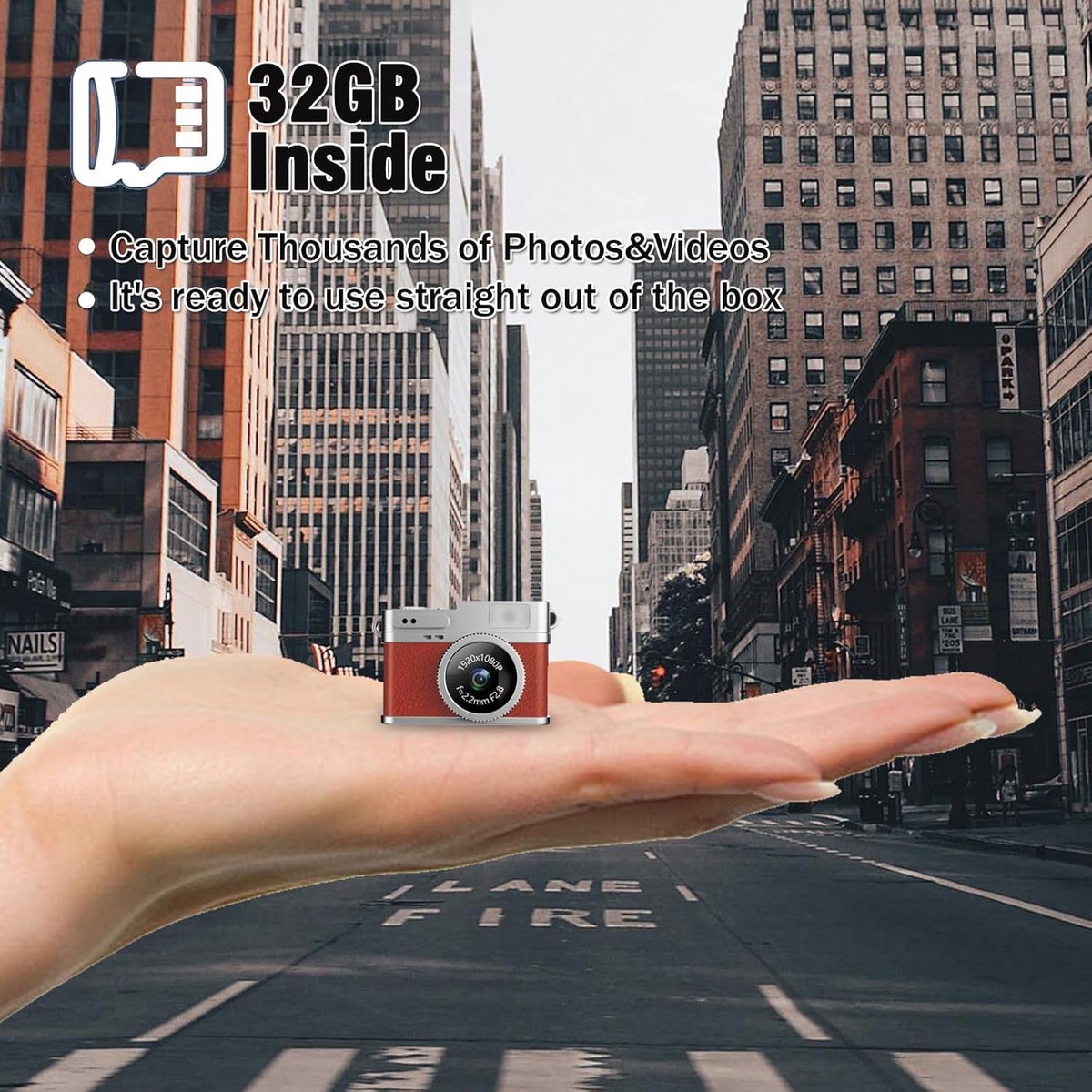 pinnacle living Digitale Camera - 1080P Mini Digitale Camera - Inclusief 32GB Kaart thumbnail 2