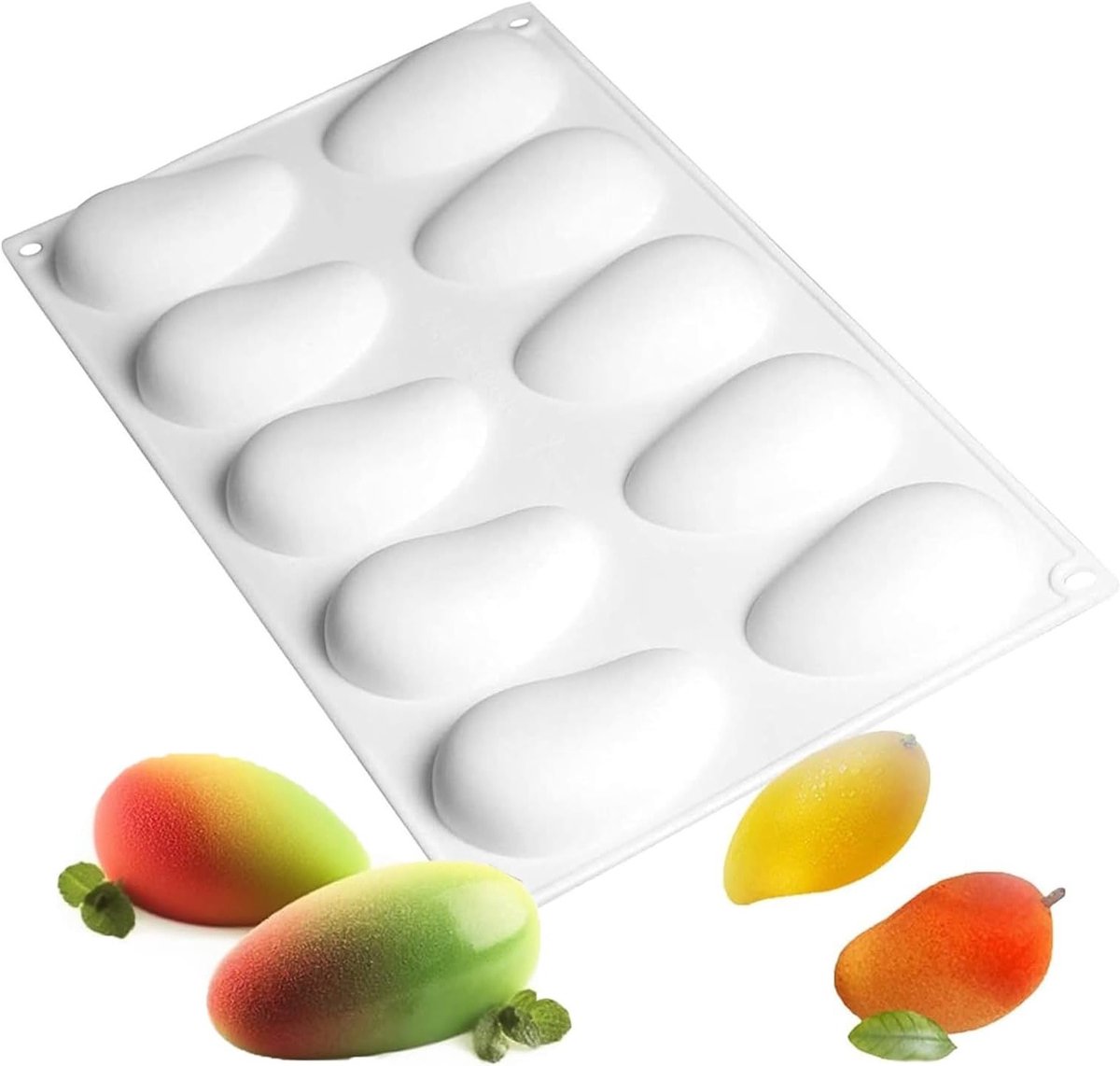 10-Holes Silicoon Mould voor Mango Desserts - Non-Stick Bakvorm voor Taarten, Snoep en Jelly