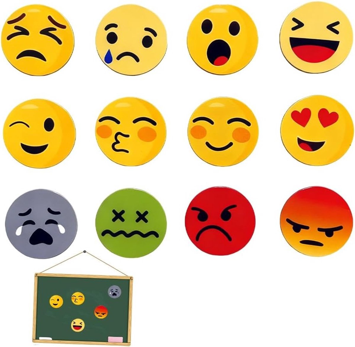 Schattige Smiley Koelkastmagneten voor Jongens en Meisjes, Sterke en Grappige Magneten voor Klaslokalen, Witbord, Kantoor en Keuken, Decoratieve Accessoires voor Thuis