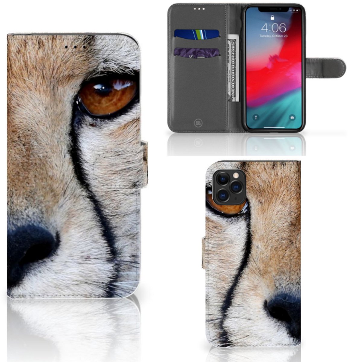 Apple iPhone 11 Pro Max Telefoonhoesje met Pasjes Cheetah