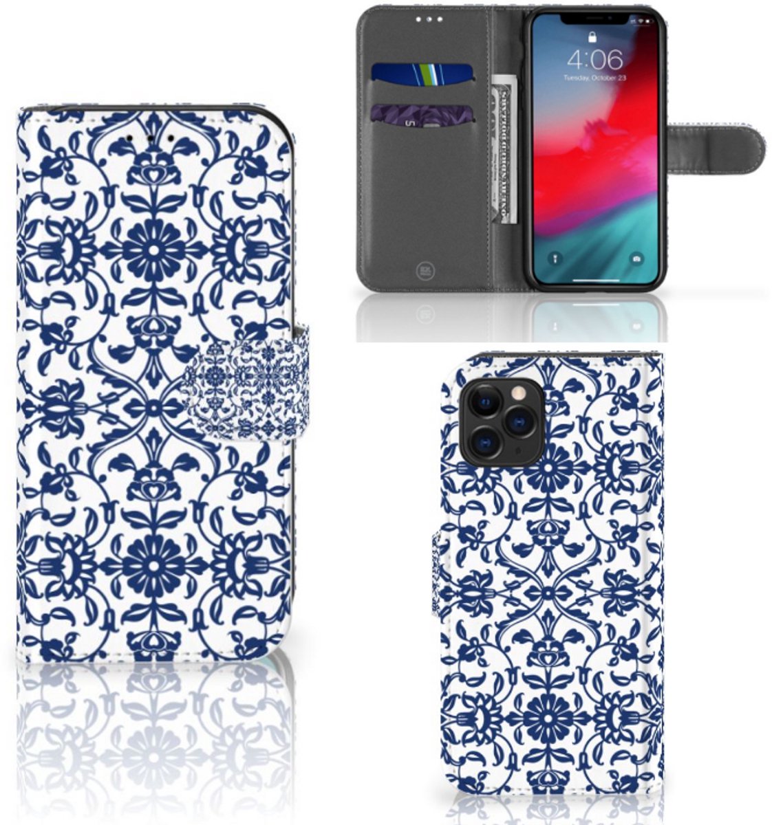 Apple iPhone 11 Pro Hoesje Flower Blue