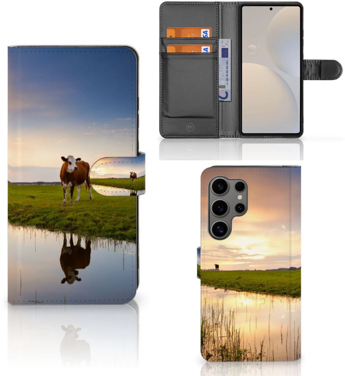 Samsung Galaxy S25 Ultra Telefoonhoesje met Pasjes Koe