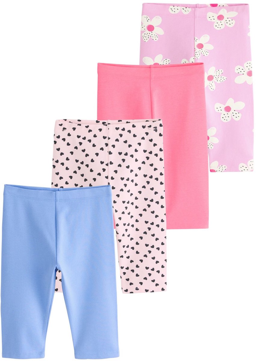 Next - Meisjes - Set van 4 korte leggings - Roze