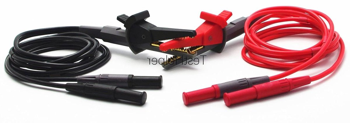 Testkabels LCR-meters - Meetkabels Meetinstrumenten - Elektrisch Testen - Dubbel Geïsoleerd - 1 m - Rood en Zwart