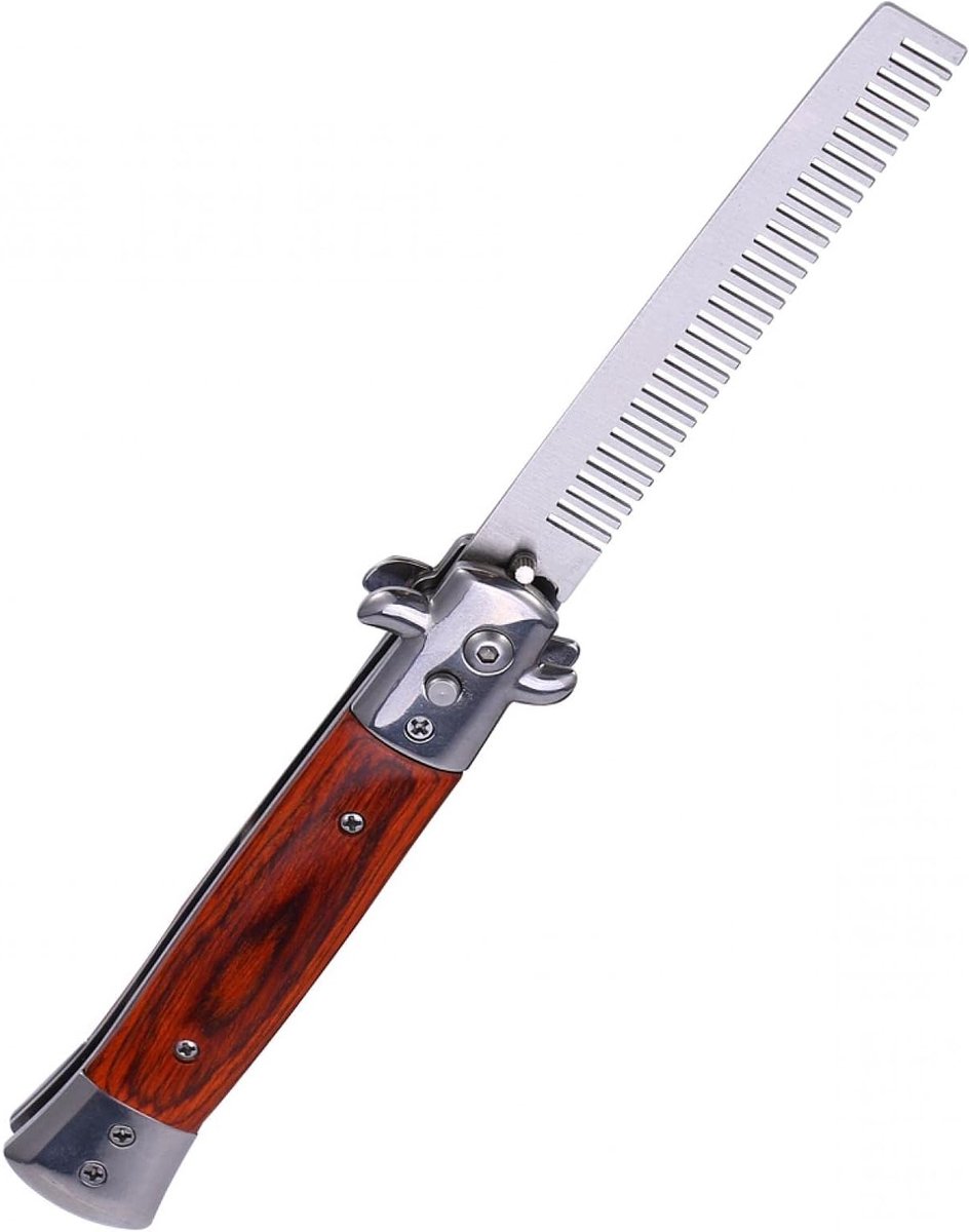 Vouwbare Switchblade Kam voor Haarstyling, Pocket Kam met Snelle Flick Actie in 4 Kleuren - Perfect voor Kappers en Thuisgebruik