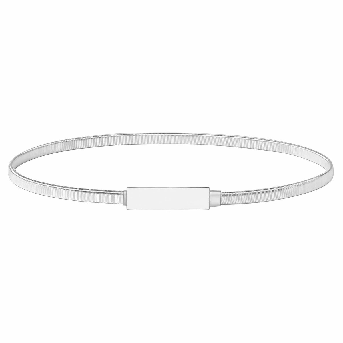 Allecto - Dames Stretch Riem - Elegante Decoratieve Tailleband - Zilverkleurig - Verstelbare Slim Fit - Geschikt voor Jurken - Uniek Design