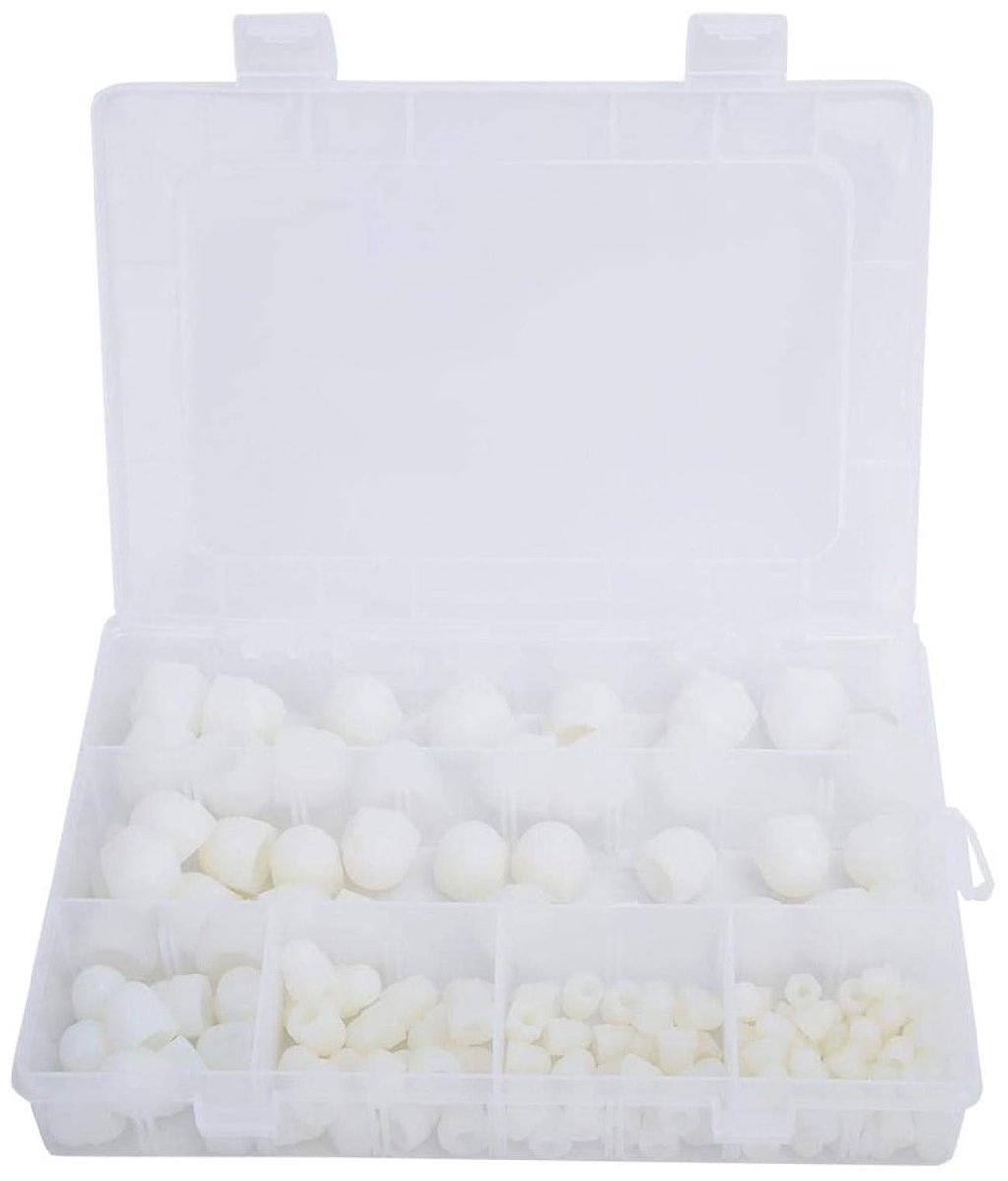 145-delige Witte Hex Caps voor Bouten - Rubber Beschermkap voor Schroeven en Moeren Accessoires