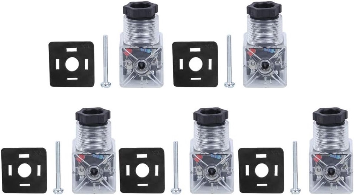 Transparante Solenoïde Plug Coils voor Hydraulische Ventielen - Universele Accessoires DC24 - 5 Stuks, Hoogwaardige Kwaliteit, Duurzaam en Betrouwbaar