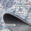 Grijsblauw kleed met zacht oppervlak, stevige rand en antislip achterkant.