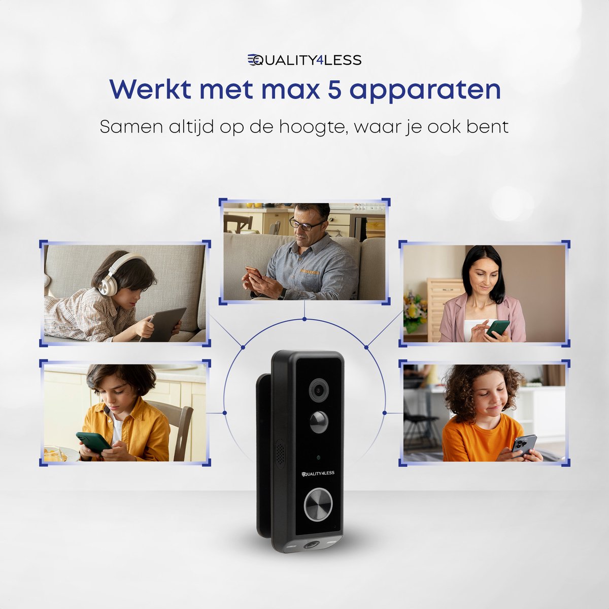Quality4Less Slimme Video Deurbel met Dubbele Camera 2K Ultra HD - afbeelding 3