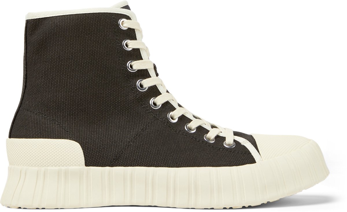 HighTop Canvas Sneakers with Ridged Sole - Grey