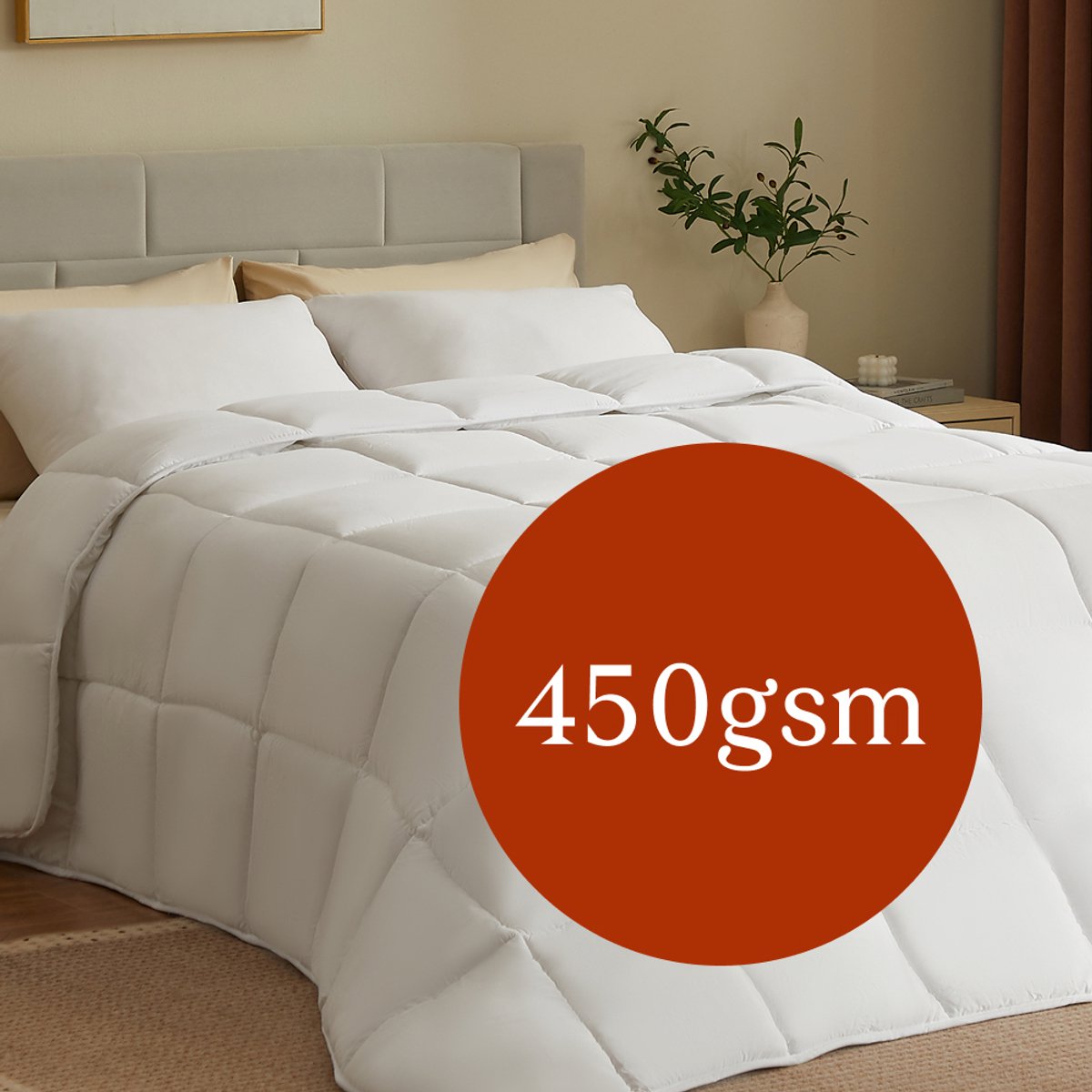 CASABEL dekbed 240x260 cm, 450 g/m² polyester, 4 seizoenen - ademend, thermoregulerend, wasbaar