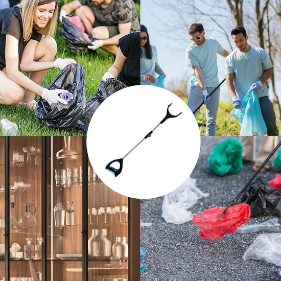 Afvalgrijper-grijper voor ouderen-afvalgrijper met magneet -Opvouwbare afvalgrijper met verlichting voor ouderen en mensen met een beperking - afvalgrijper voor zwangere vrouwen en tuinactiviteiten - blauw - 83x12 cm van Merkloos	 — afbeelding 4
