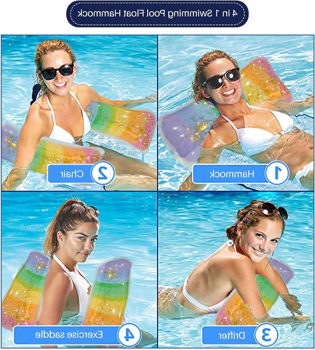 Opblaasbare Water Hammock voor Volwassenen en Kinderen - 4-in-1 Luchtbed voor Zwembad en Strand, Perfect voor Ontspanning en Zomerplezier