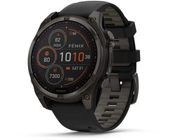 Garmin Fenix 8 Solar Sapphire 47mm - Carbon Gray DLC Titanium - Multisport GPS Smartwatch - Zwart/Grijs