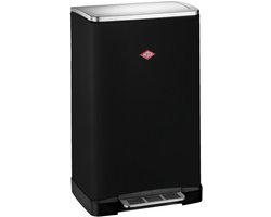 WESCO Big Double Boy Afvalscheider | 36 Liter | Duo Pedaalemmer (2x18 Liter) | Metaal - Matzwart | Prullenbak