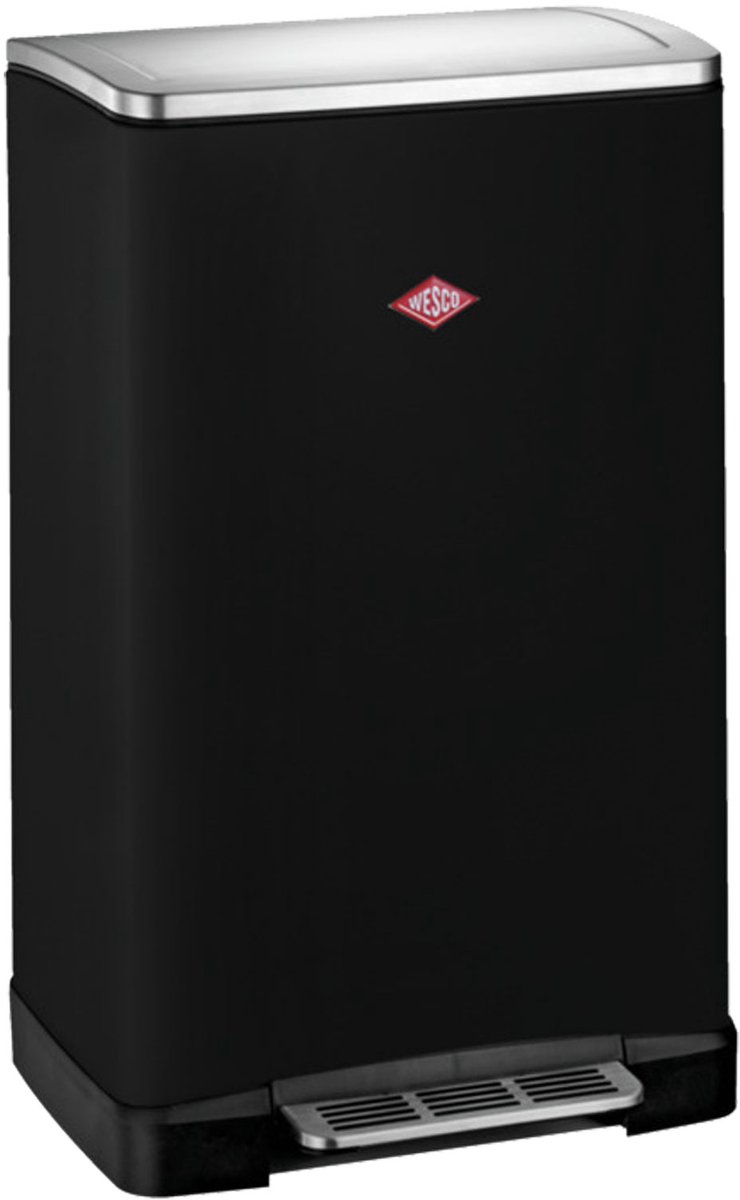 Bol.com WESCO Big Double Boy Afvalscheider | 36 Liter | Duo Pedaalemmer (2x18 Liter) | Metaal - Matzwart | Prullenbak aanbieding