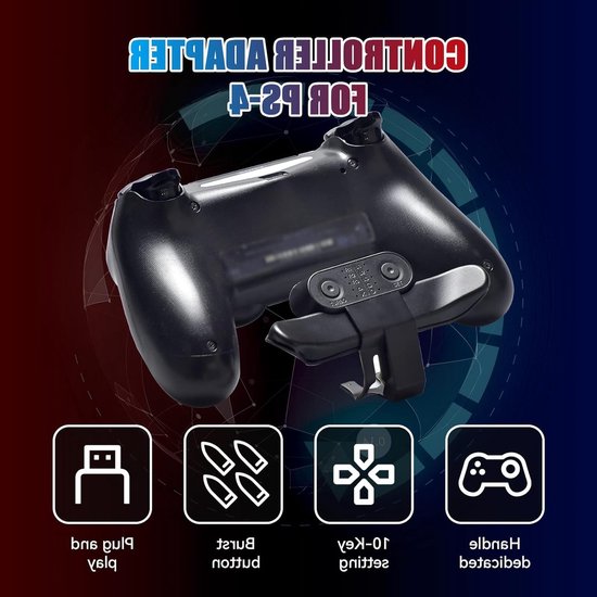 Draadloze Achterknop voor PS-4 Controller Met Turbo en Mapping Functies — afbeelding 4
