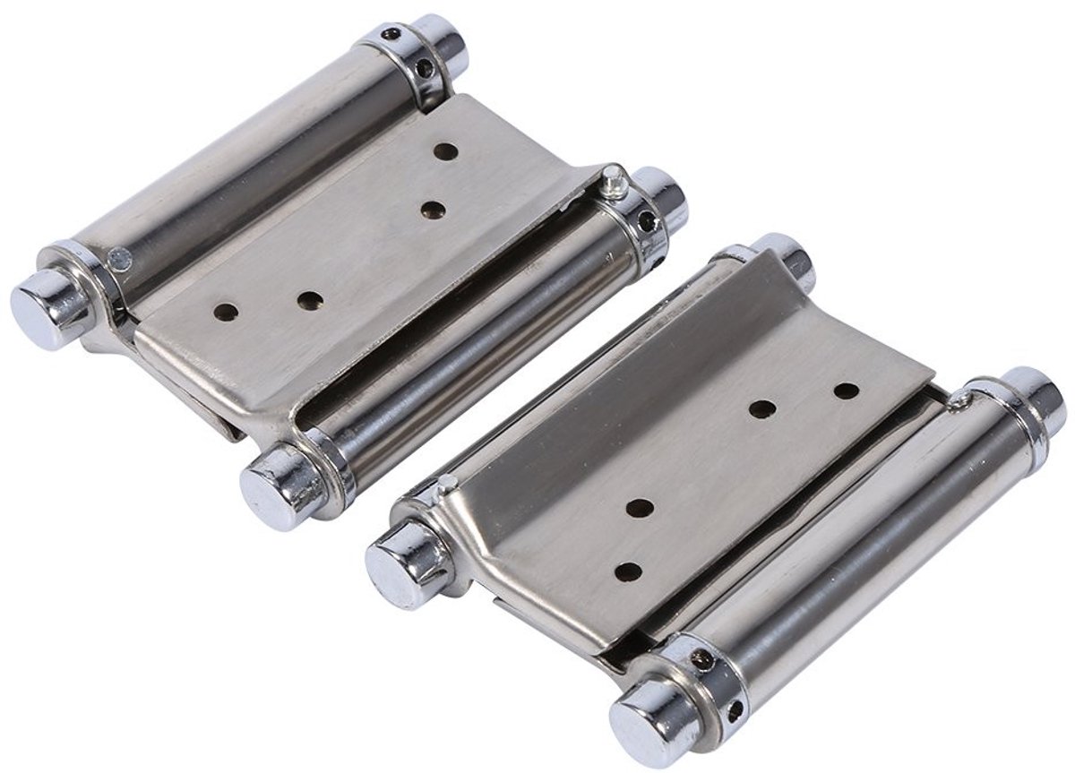 Tyenaza Roestvrijstalen Scharnier - 2Pcs 3 Inch Dubbele Actie Veerscharnier voor Deuren en Kasten