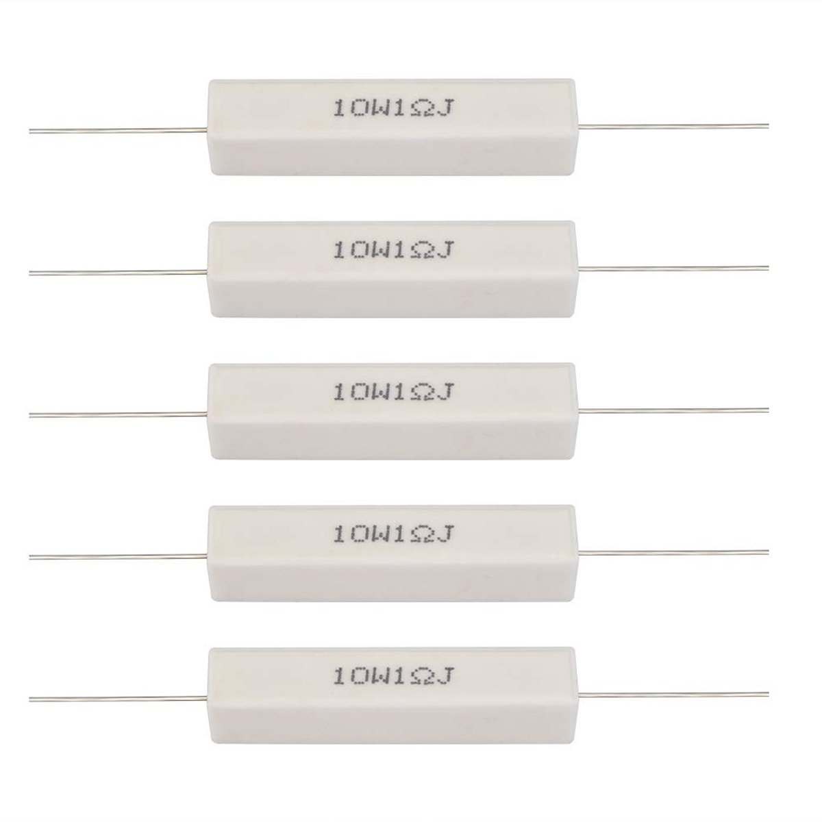 Allecto - 10 stks/pak keramische luidspreker divider weerstand kit - 10W vermogen - 1 ohm - cementweerstanden - optimale hittebestendigheid - gesch...