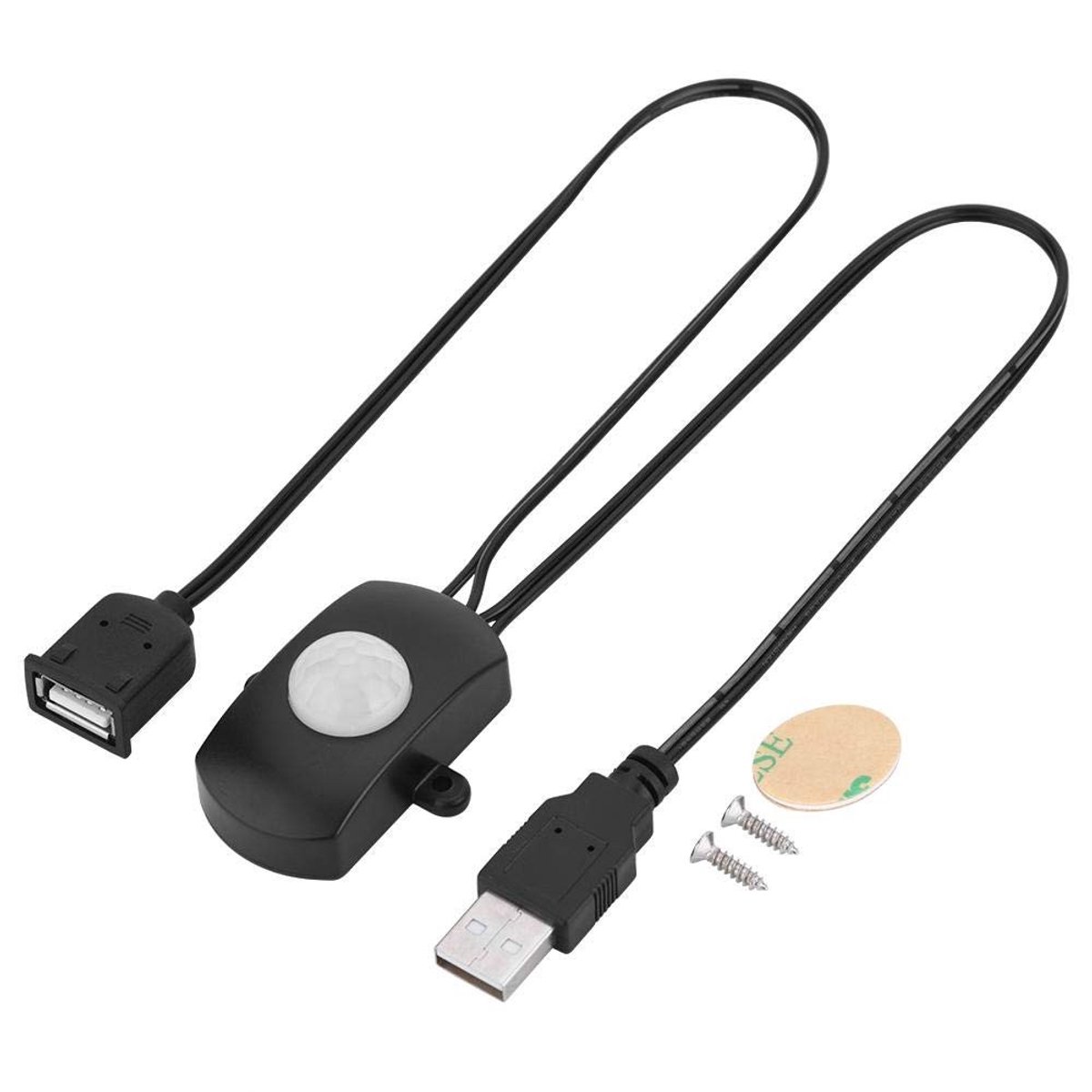 Allecto - Mini Bewegingssensor - Automatische Lichtschakelaar - Zwart - Sensor voor LED verlichting - Geschikt voor hallen, badkamers, garages
