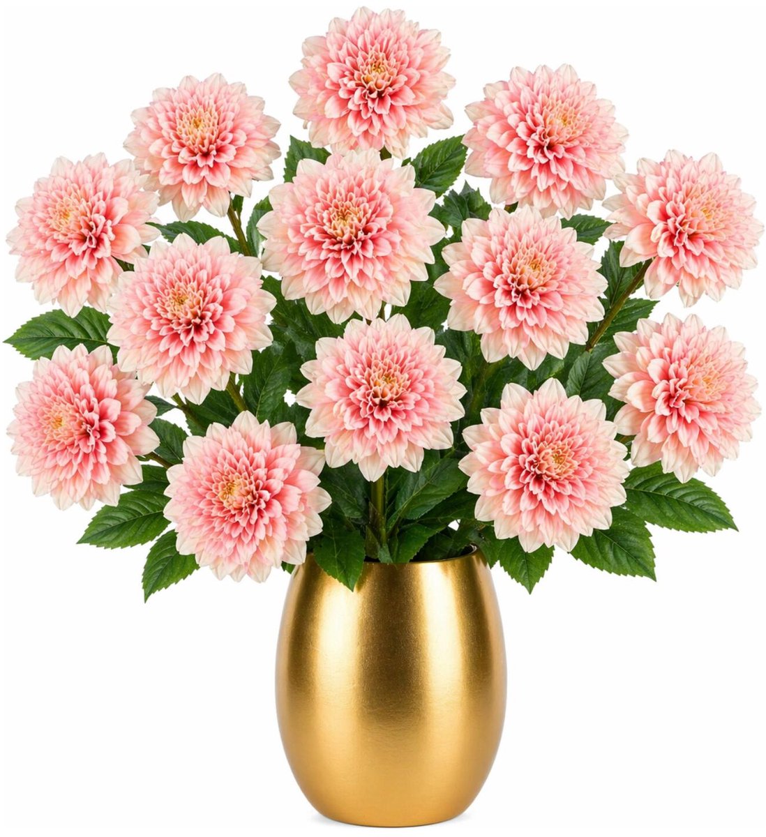 Mica Decorations Kunstbloem Dahlia Floristic - 12x - H75 cm - roze - kunststof - stelen kunstbloemen - boeket - bloemetjes Lichtroze