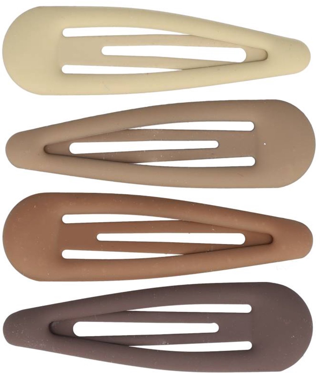 Haarspeld Klikklak 6cm - Epoxy - Matte Kleur Bruin - Set van 4