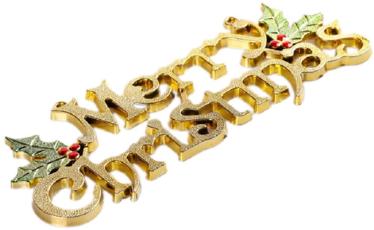 Allecto - Kerstboomversiering - 12 stuks - Goud - Klassiek - Merry Christmas - Perfect voor kerstdecoratie - 20 cm