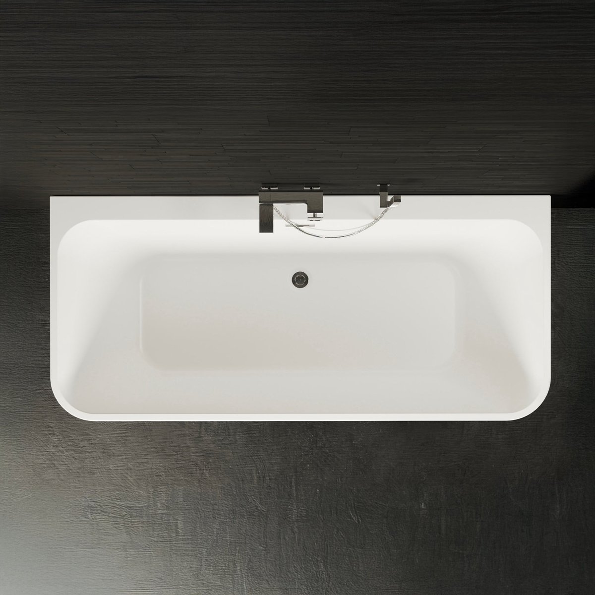SPALINA - Vrijstaand bad - Mint 170 noire, 170 x81 x57 cm, Zwart