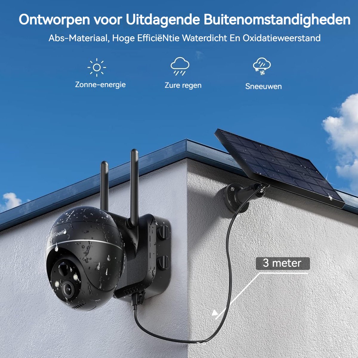 ieGeek 5MP WLAN bewakingscamera op zonne-energie voor buiten, accu, PTZ 360° draadloze IP-camerabewaking outdoor met kleurennachtzicht, PIR-bewegingsmelder, sirene/witlichtalarm, 2-weg audio – foto 5