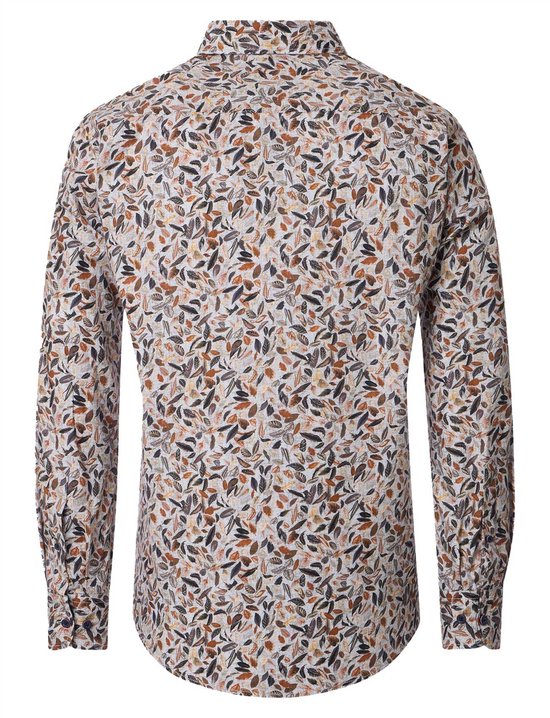Chemise Casa Moda marron imprimée coton boutons-pression ajustement large