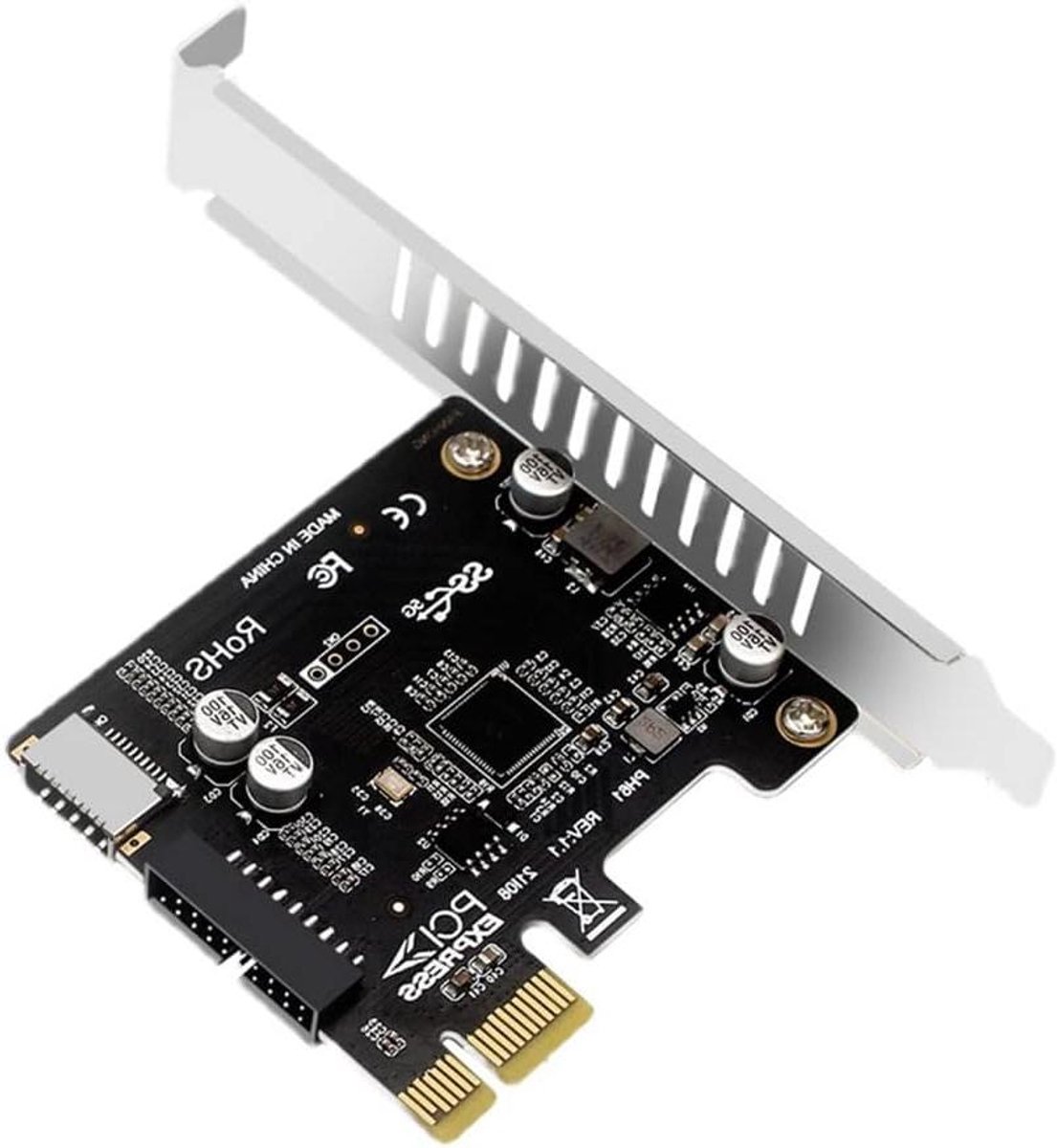 USB Adapter - Converter Card - Computer Uitbreiding - 5Gbps Type-E - 10x10x1 cm - Zwart