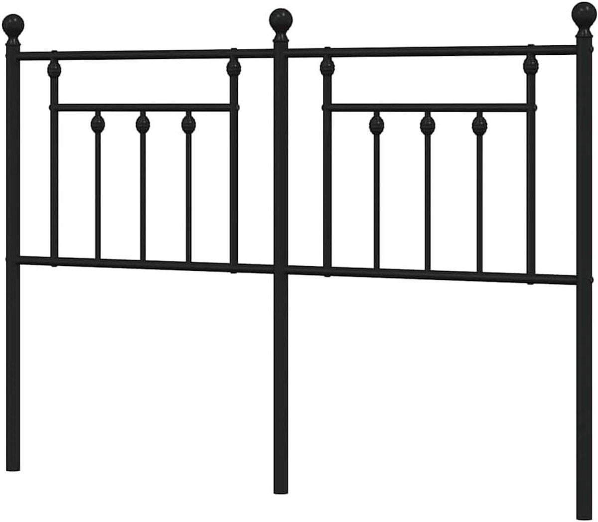 Hoofdbord Metaal - Bedhek Metalen - Rugondersteuning Bed - Klassiek Trendy Ontwerp - 140 cm - Zwart