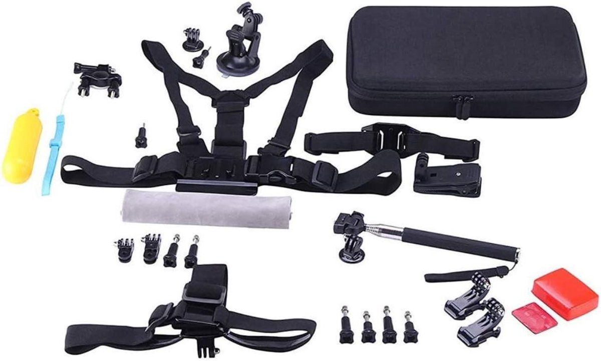 Accessoireset Actiecamera - Camera Kit - Actie Vastleggen - 44 Delen - Universeel - Zwart