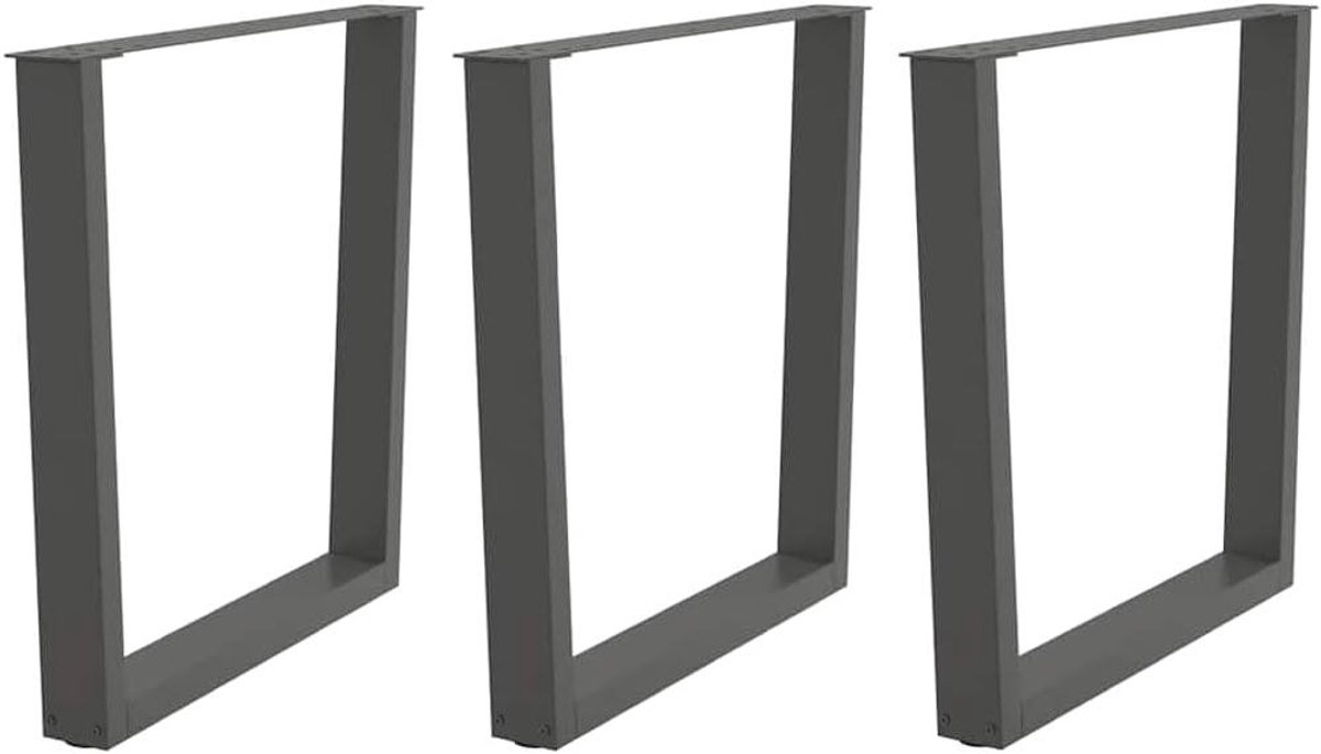Tafelpoten Set - Onderstel Meubel - Tafel Maken - Verstelbare Voetjes - 80x72 cm - Antraciet