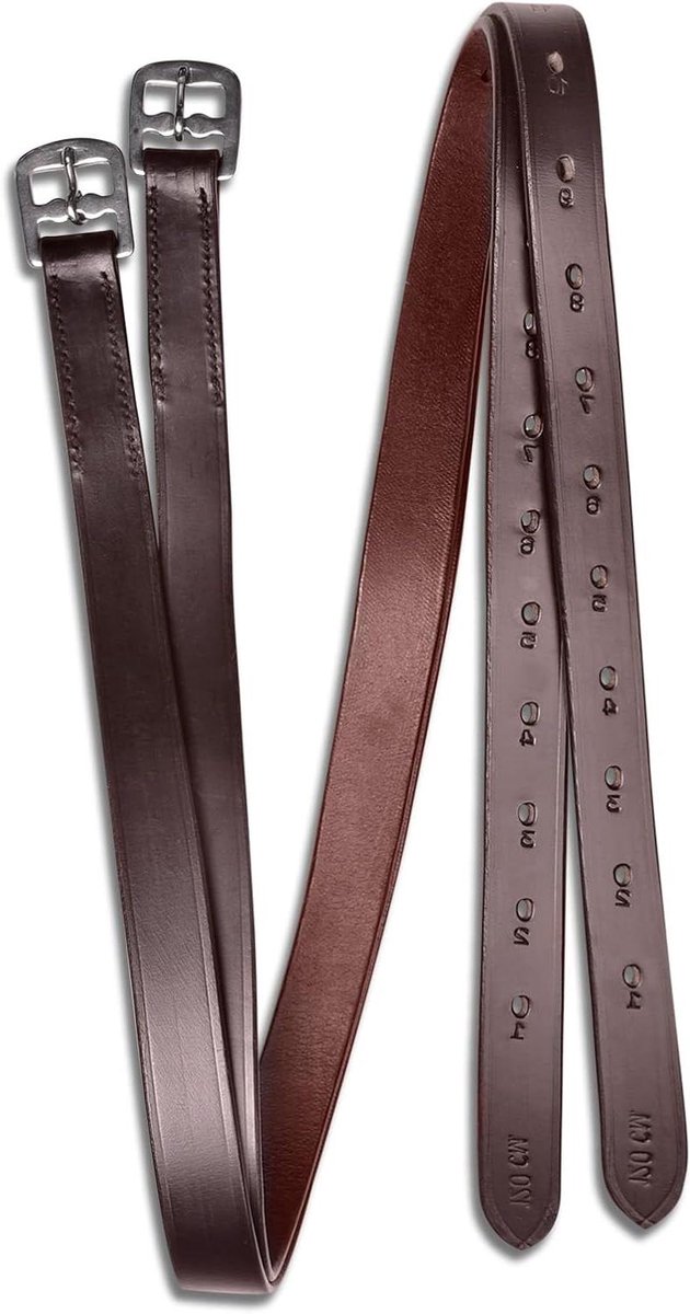Stijgbeugelriemen - Rijriemen Paard - Paardrijden - Effen Patroon - 130 cm - Bruin