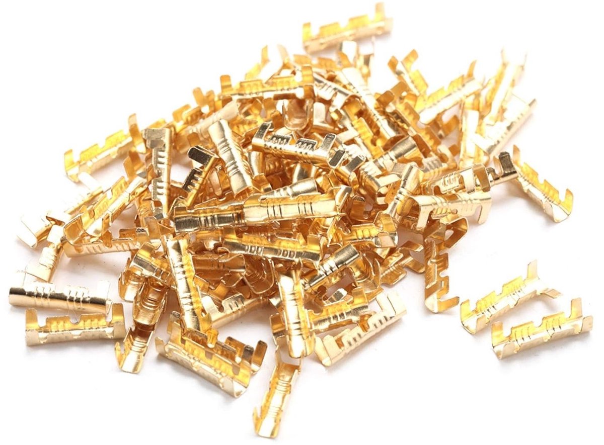 100 Stuks U-vormige Koperen Ring Terminals voor Crimpverbindingen - Niet-geïsoleerde Kabelconnectoren voor Elektriciteit en Auto-toepassingen