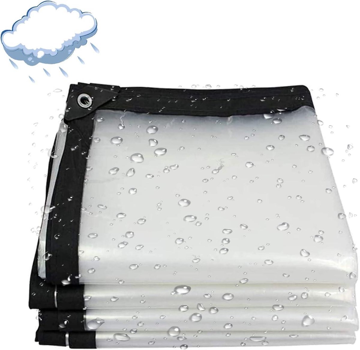 Kampeer Dekzeil - Zeildoek Waterdicht - Bescherming Buiten - Versterkte Randen - 3x8m - Transparant