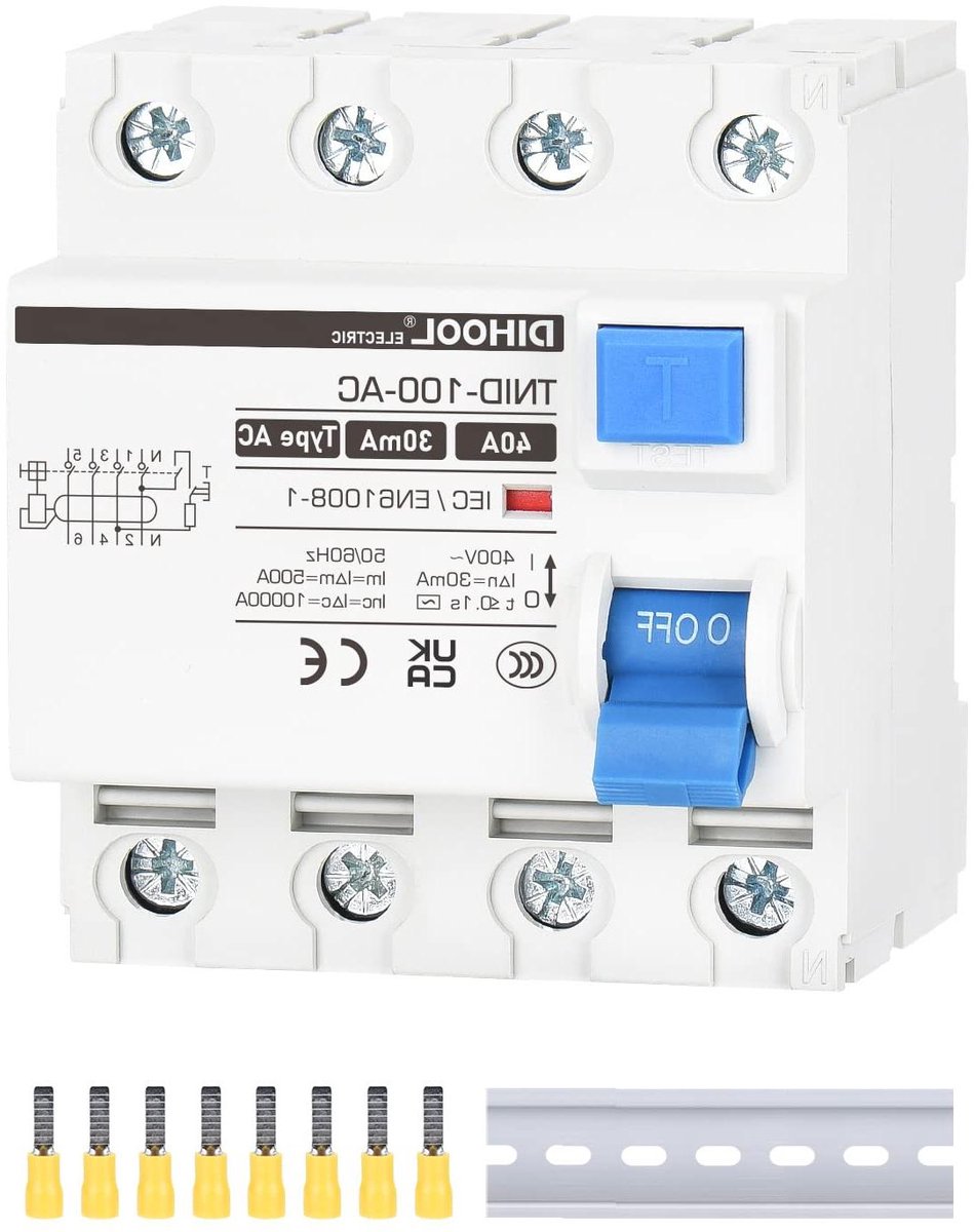 Aardlekschakelaar - Stroomonderbreker - Veilig Elektriciteit - 4-polig - 40A 30mA - Grijs