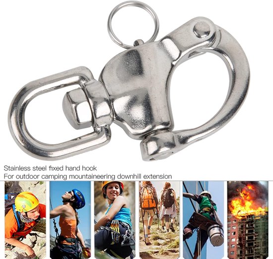Swivel Eye Snap Closure 316 Stainless Steel Quick Release Shackle - Swivel Hook - Sailing Rigging Clip - Sailboat Shackles - Clip for Mountaineering - Hiking van Merkloos — afbeelding 2
